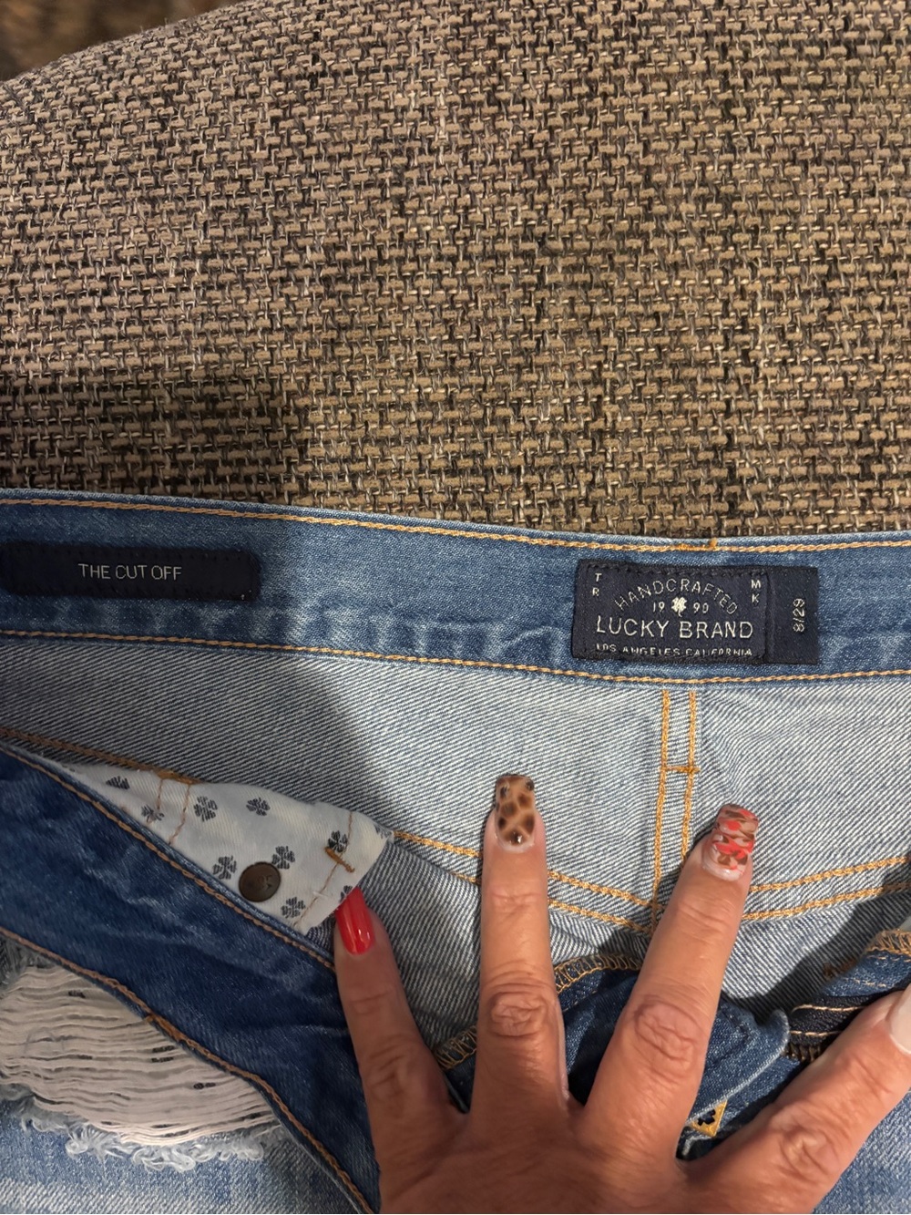 Lucky Brand Light Blue Distressed Denim Jean Shorts - Picture 5 of 5